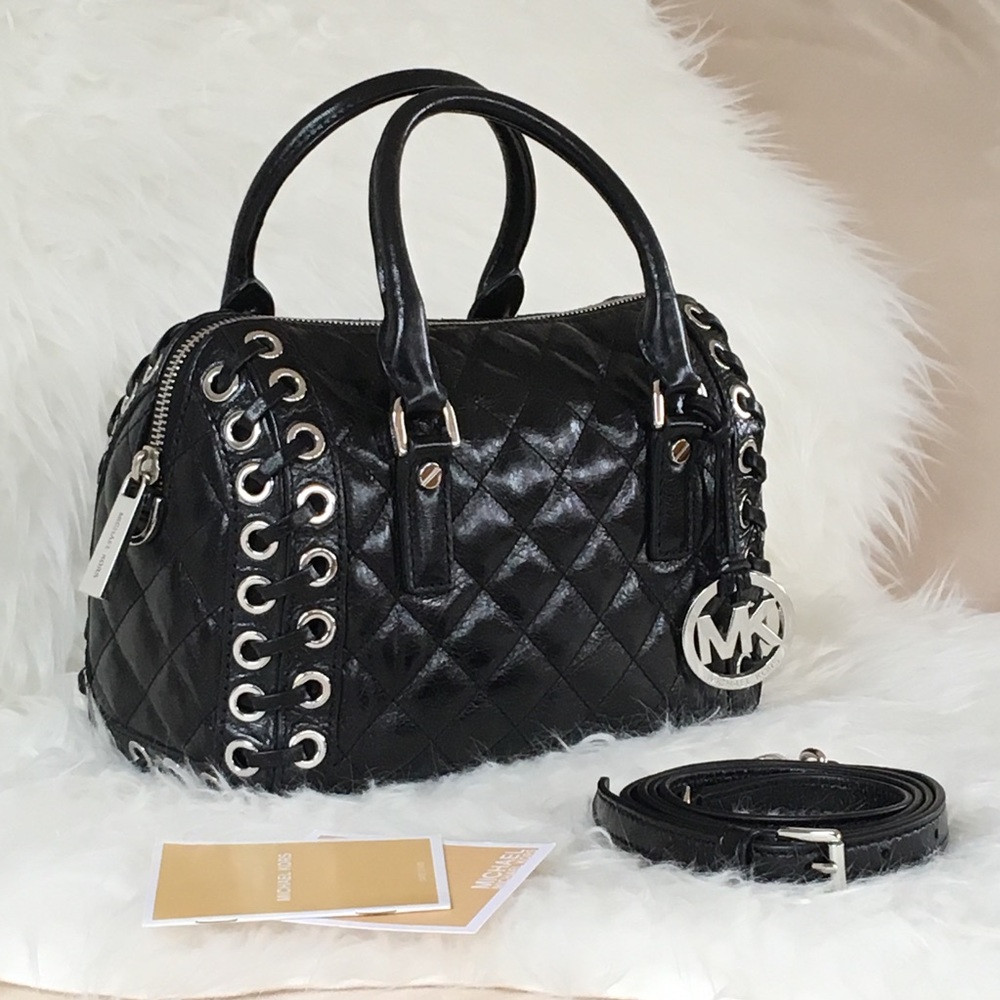 NWT Michael Kors Black Motor Crossbody Satchel Bag